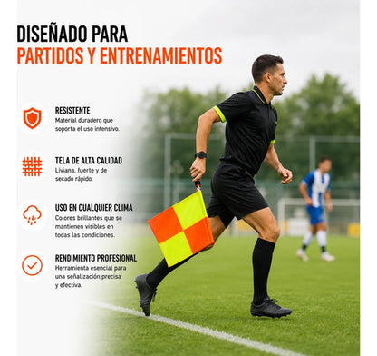 Banderín Bandera Juez Árbitro Línea Fútbol X2 Amarillo