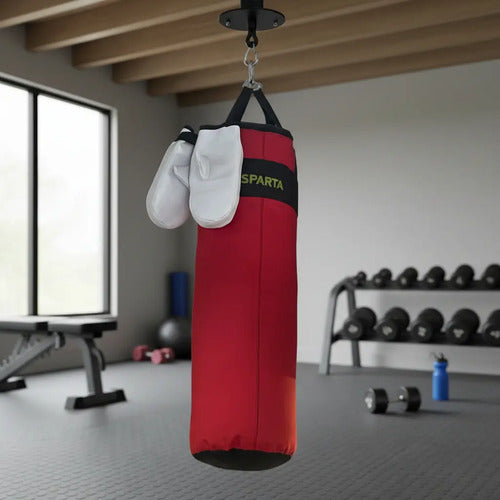Kit Boxeo Niño Saco De Boxeo + Guantes Kid Lona 70cm