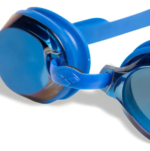 Antiparras De Natación Espejado Arena Zoom X-fit Mirror 113 Para Sin Género Color Violeta Azul