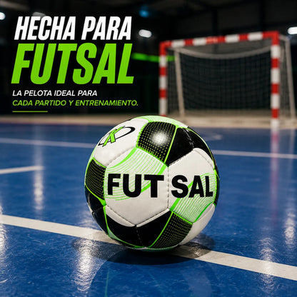 Pelota De Futsal N°3 Knex Sport Fútbol Sala Indoor Calidad Negro/verde