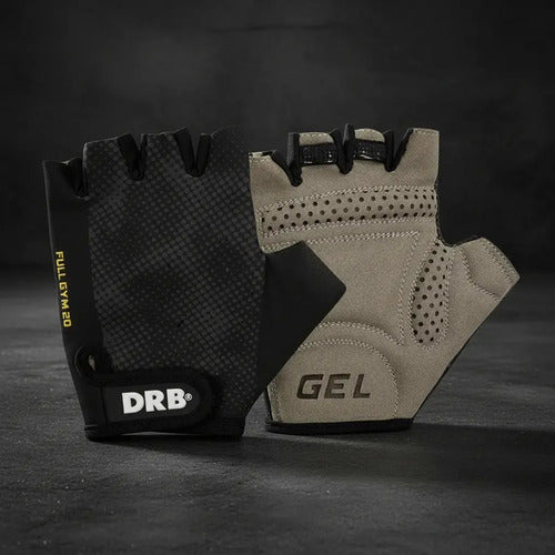 Guantes Gimnasio Fitness Pesas Crossfit Ciclismo Drb Fullgym Color Negro Talle S Liso