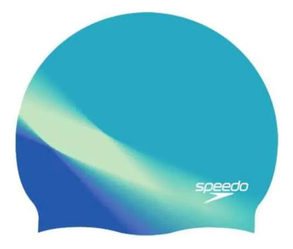 Gorra De Natacion Silicona Speedo Multicolor Azul Rayas Unico