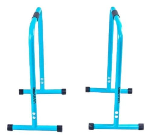 Barra Paralela Para Flexiones 150kg Livepro Celeste