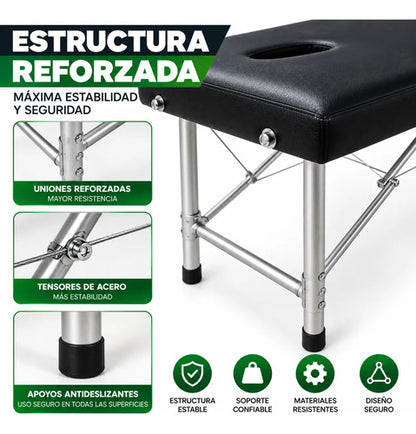 Camilla Para Masajes Plegable Negro