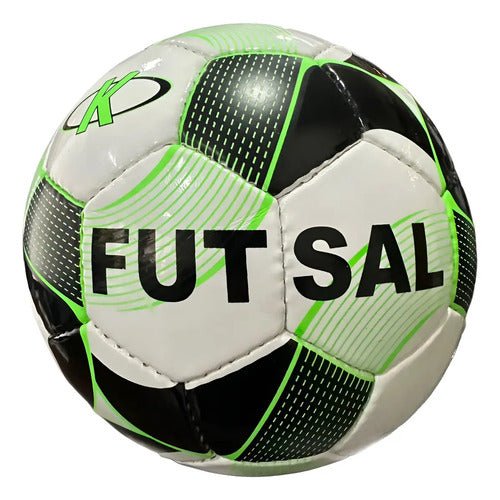 Pelota Futsal Knex No3 Cocida A Mano - Negro Y Verde Negro/verde