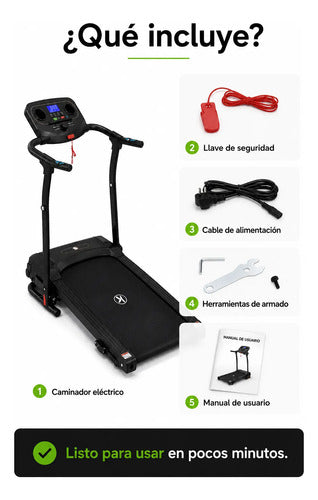 Caminador Eléctrico Plegable 2.0 Hp Hasta 12 Km/h 110 Kg Negro