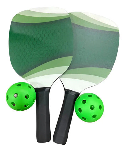Juego De Paletas + Pelota Pickle Ball - K'nex Verde