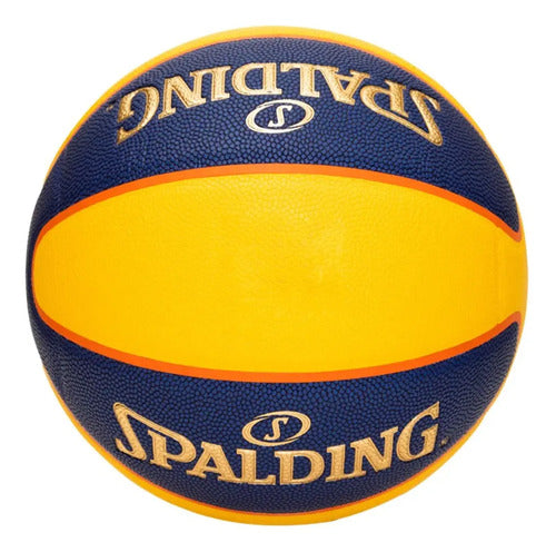 Pelota De Básquet Spalding Tf 33 (3x3) Azul Y Amarillo