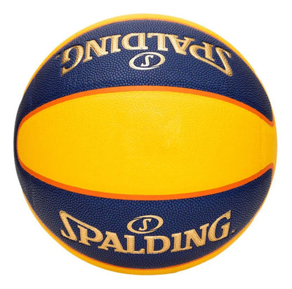 Pelota De Básquet Spalding Tf 33 (3x3) Azul Y Amarillo