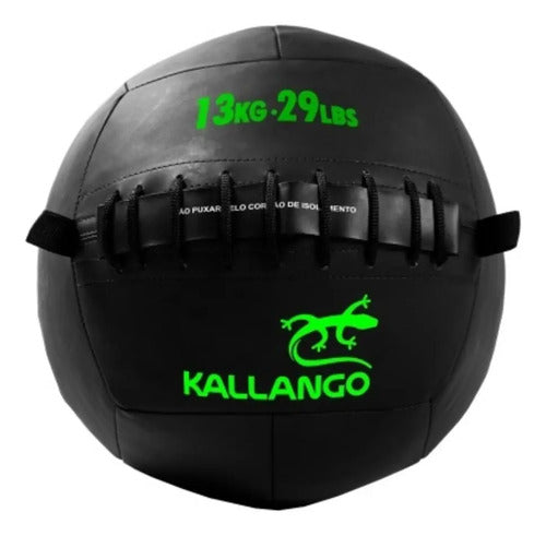 Pelota Medicinal Wallball Crossfit 13kg - Kallango Negro