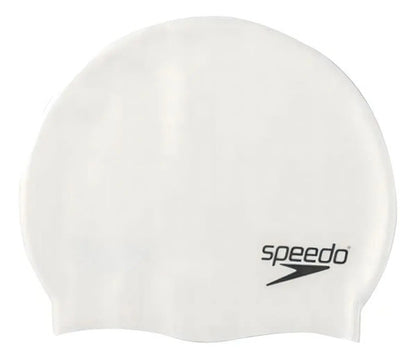 Gorra Natacion Speedo 100% Silicona Adultos Gorro Ergonomica Pileta Color Blanco Diseño De La Tela Liso Tamaño Adulto Gorros De Natación Para Adultos
