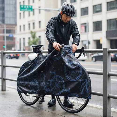 Funda Cubre Bicicleta Lona Impermeable Anti Polvo Sumart Negro