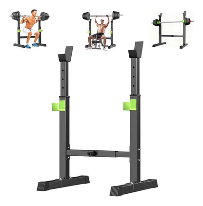 Soporte Barra Regulable Gym Rack Entrenamiento 118cm Negro