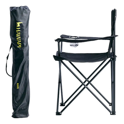Silla Plegable De Camping Hawapi Kaypi Con Bolsa Portátil Negro