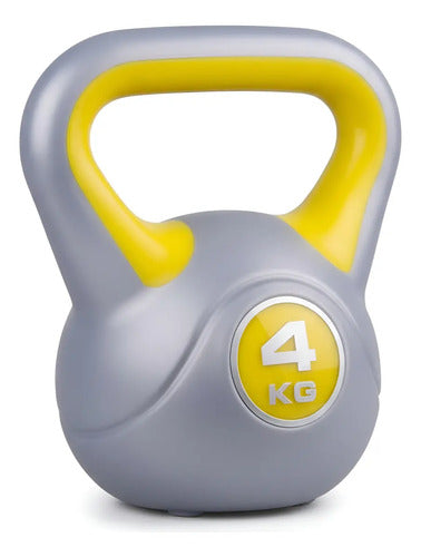 Kettlebell Rusa Plástica 4 Kg - Liveup Amarillo