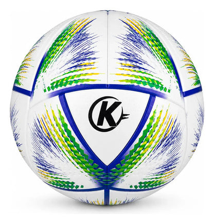 Pelota Fútbol Kx Strike Thermosellada Oficial N°5 Mmsports Blanco/azul/amarillo