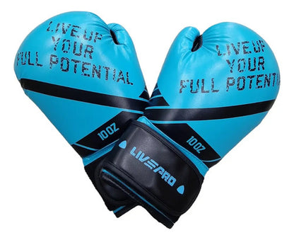 Guante De Boxeo 10oz Box Entrenamiento Combate Livepro 10oz Azul