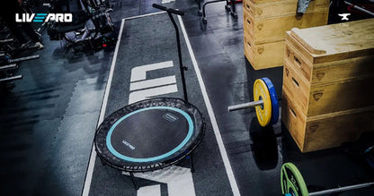 Trampolín Livepro Con Manija - Entrenamiento Y Bajo Impacto Negro