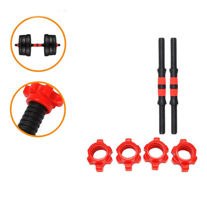 Kit Set Barras 2 Mancuernas + Discos 20kg 3 En 1 Negro