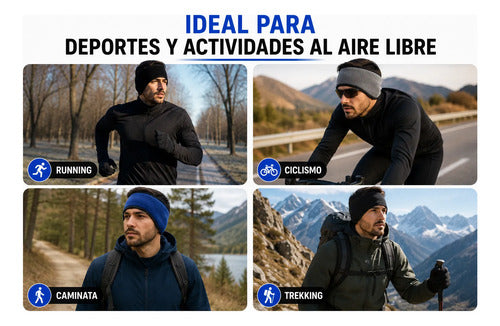 Set X3 Protectores De Orejas Polar Running Ciclismo Invierno Surtido Liso