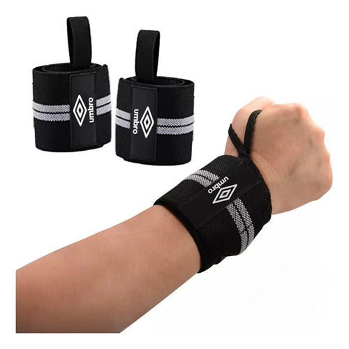 Muñequera Straps X2 Levantamiento De Pesas Umbro Negro