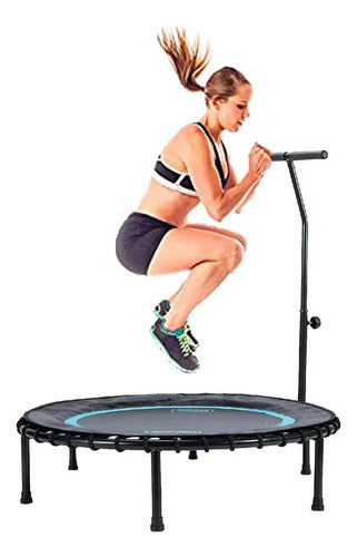 Trampolín Livepro Con Manija - Entrenamiento Y Bajo Impacto Negro