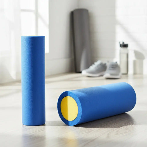 Rolo Pilates Liso Goma Eva 60x15cm - Yoga Fitness Foam Colores Surtidos