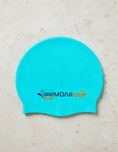 Gorra Natación Niños Silicona Moaki Kiroa Kids Celeste Lisa Niño