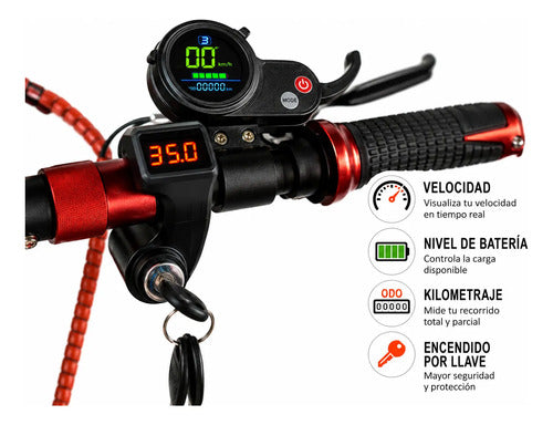 Monopatin Eléctrico Knex R10 Plegable Negro/rojo 36v*10.4ah Negro