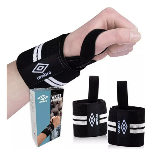 Muñequera Straps X2 Levantamiento De Pesas Umbro Color Negro