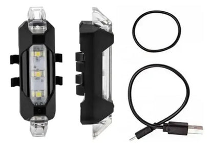 Luz Bicicleta Delantera O Trasera Luz Roja Y Blanca Usb Led Negro