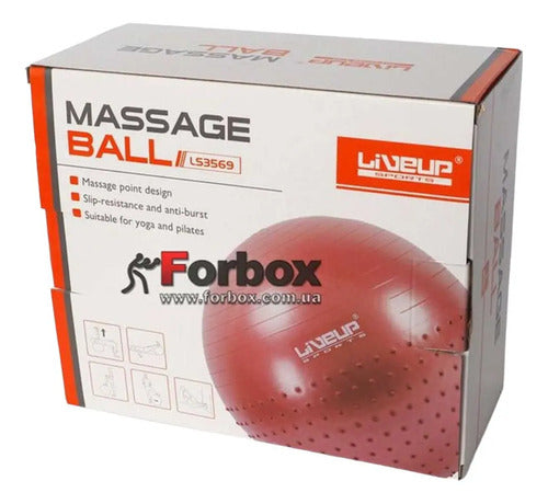 Pelota De Pilates De Masaje 65cm Yoga Gym Liveup - Queoferta Rojo Rosa