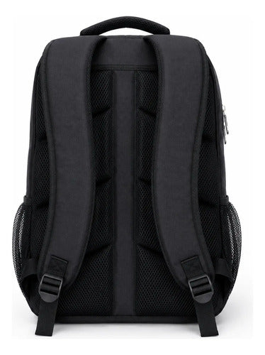 Mochila Escolar Universitaria Reforzada Negra 25l Viaje Negro Lisa