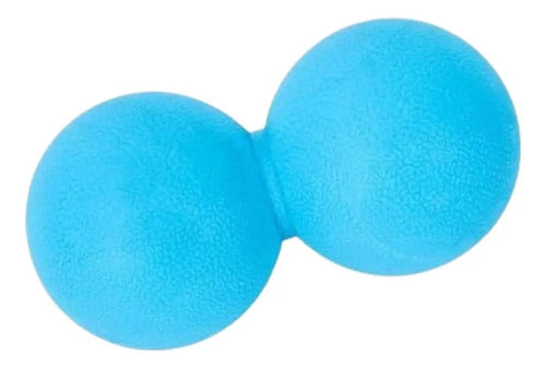 Pelota De Masaje Doble Livepro Peanut 14 Cm Celeste