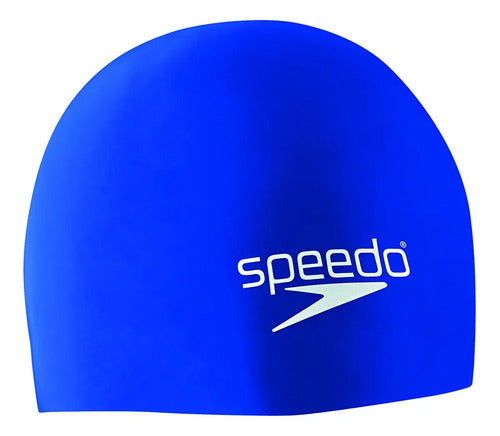 Gorro De Natación Elastomérico De Silicona Speedo, Unisex, Azul P Liso