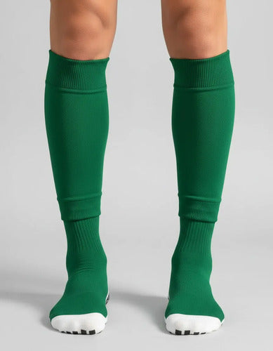 Combo Media Sin Pie + Antideslizante Fútbol Adulto Mmsports Verde M