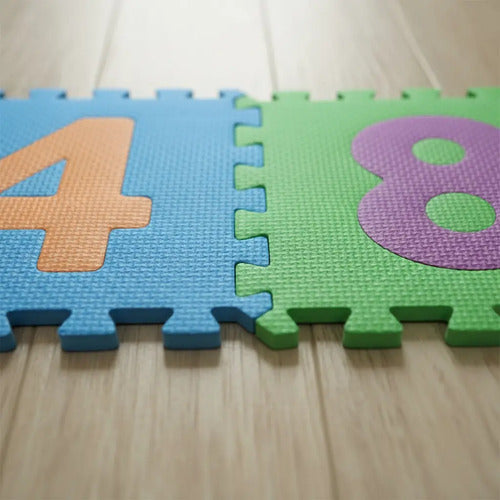 Alfombra Piso Goma Eva Infantil Niños Bebes Encastrables X10 Multicolor Números