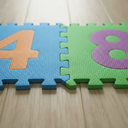 Alfombra Piso Goma Eva Infantil Niños Bebes Encastrables X10 Multicolor Números