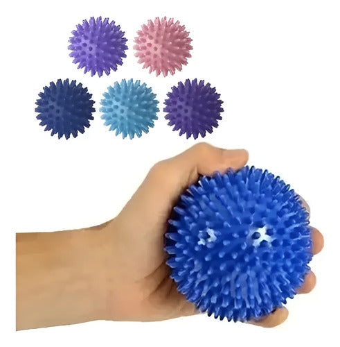 Pelota Ejercitadora Con Pinchos 17 Cm Pack X5 Masaje Surtido