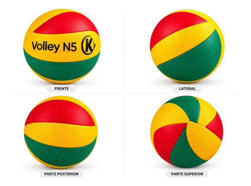 Pelota Volley Pegada Material Pu Para Playa Y Gimnasio Multicolor