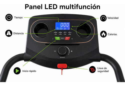 Caminador Eléctrico Plegable 2.0 Hp Hasta 12 Km/h 110 Kg Negro