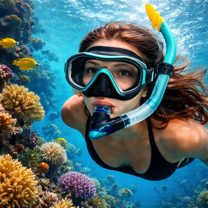 Set Snorkel Mascara Hydro 2.0 Senior Buceo Vidrio Templado Negro