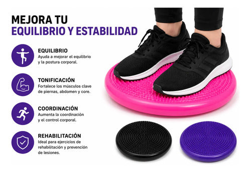 Pack X3 Disco De Equilibrio Massage Pillow 30 Cm Pilates Surtido