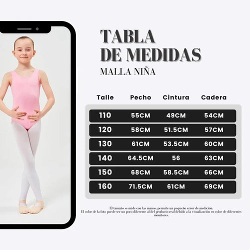 Malla Ballet Niña Sin Manga Rosa