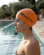 Gorra De Natación Moaki Silicona Mmsports Naranja Lisa Unico