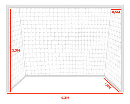 Red De Futbol 11 4mm Nylon 7.5x2.5x0.6m Uv Gismar Blanco