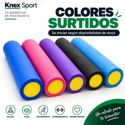 Rolo Pilates Liso Goma Eva 90x15cm - Yoga Fitness Foam Colores Surtidos
