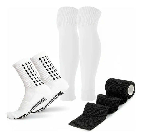 Combo Medias Antideslizantes + Medias Sin Pie + Venda M&m Unico (38 Al 44)