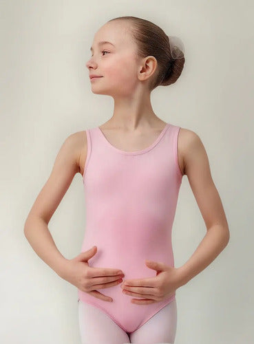 Malla Ballet Niña Sin Manga Rosa