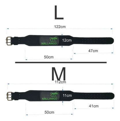 Cinturón Cuero Gimnasio Crossfit Pesas Musculción Kallango® Negro